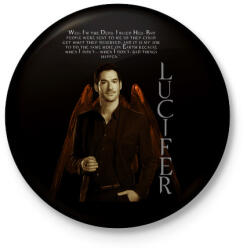 printfashion lucifer-with Quote Text - Kitűző, hűtőmágnes - Fekete (3100024)