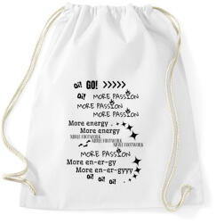printfashion More passion, more energy, more footwork - Sportzsák, Tornazsák - Fehér (14719639)