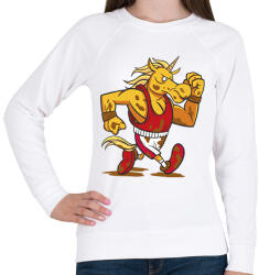 printfashion Unikornis futó - Női pulóver - Fehér (13645937)