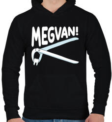 printfashion Megvan! - Férfi kapucnis pulóver - Fekete (10350814)