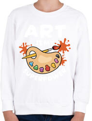 printfashion Művészet a szupererőm - Gyerek pulóver - Fehér (14268856)