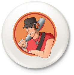 printfashion TF2 - Scout - Kitűző, hűtőmágnes - Fehér (3082355)