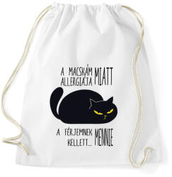 printfashion Macska allergia és férj - Sportzsák, Tornazsák - Fehér (4204034)
