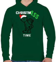 printfashion ChristmASS - Férfi kapucnis pulóver - Sötétzöld (10143461)