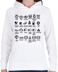 printfashion Piktogrammok jelentése - Női kapucnis pulóver - Fehér (13777810)