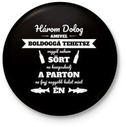 printfashion Három dolog - Kitűző, hűtőmágnes - Fekete (13786708)