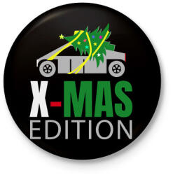 printfashion Tesla x-mas - Kitűző, hűtőmágnes - Fekete (3099870)