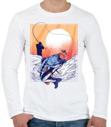 printfashion Horgász - Férfi hosszú ujjú póló - Fehér (4171004)