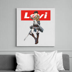 printfashion attack on titan Levi - Vászonkép - Fehér (6638173)