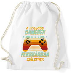 printfashion A legjobb gamerek februárban születnek - Sportzsák, Tornazsák - Fehér (11691432)