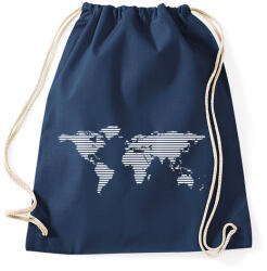 printfashion worldmap - Sportzsák, Tornazsák - Sötétkék (1638636)
