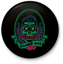 printfashion Hipszter zombi - Kitűző, hűtőmágnes - Fekete (3090689)