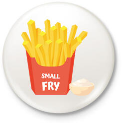 printfashion Small Fry - Kistesó - Kitűző, hűtőmágnes - Fehér (7014701)