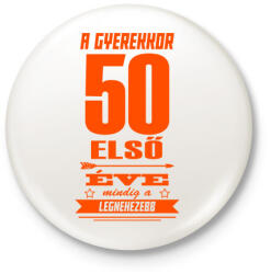 printfashion Az első 50 év! - Kitűző, hűtőmágnes - Fehér (3082310)