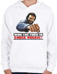 printfashion Ki az a Chuch Norris? - Gyerek kapucnis pulóver - Fehér (4855762)