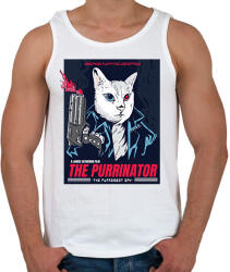 printfashion Terminátor cica - Férfi atléta - Fehér (11837200)