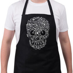 printfashion Bicikli koponya - Kötény - Fekete (4917048)