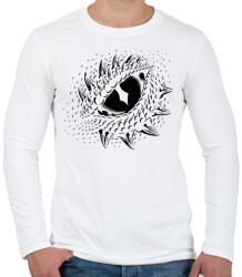 printfashion Dinoszaurusz/Sárkány szem - Fekete - Férfi hosszú ujjú póló - Fehér (6930663)