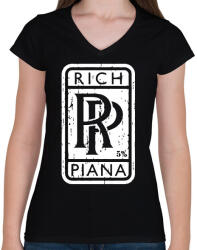 printfashion RP - Rich Piana - Női V-nyakú póló - Fekete (14939044)