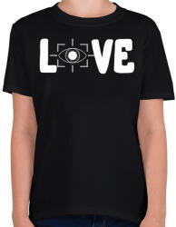 printfashion Love szemvizsgálat - Gyerek póló - Fekete (12651232)