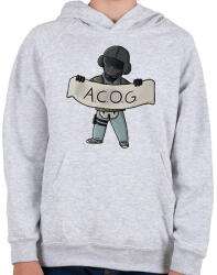 printfashion ACOG - Gyerek kapucnis pulóver - Sport szürke (1292427)