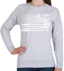 printfashion Amerikai életmód grill zászló - Női pulóver - Sport szürke (11117850)
