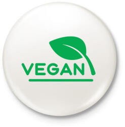 printfashion Vegán - Kitűző, hűtőmágnes - Fehér (6540503)
