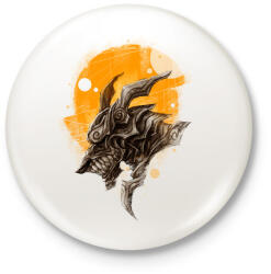 printfashion Páncélos sárkány - Kitűző, hűtőmágnes - Fehér (3073521)