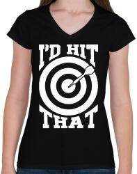 printfashion I's hit that - Női V-nyakú póló - Fekete (11740289)