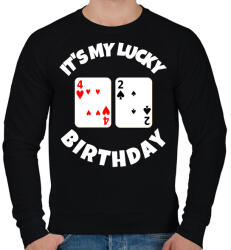 printfashion 42 POKER SZÜLINAP - Férfi pulóver - Fekete (9834480)