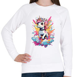 printfashion Unikornis punk - Női pulóver - Fehér (14955346)
