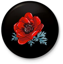 printfashion pipacs - Kitűző, hűtőmágnes - Fekete (14002878)