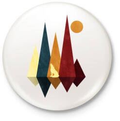 printfashion Farkas és hegyek 5 - Kitűző, hűtőmágnes - Fehér (5234227)