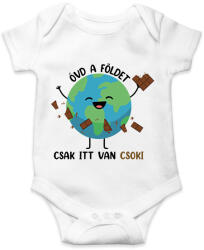 printfashion Óvd a Földet - csak itt van csoki - Baba Body - Fehér (7325653)