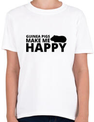 printfashion Guinea pigs make me happy - Gyerek póló - Fehér (13437796)