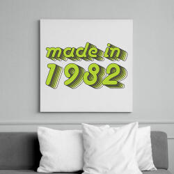 printfashion made-in-1982-green-grey - Vászonkép - Fehér (6622667)