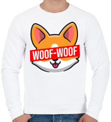 printfashion Corgi Woof-Woof - Férfi pulóver - Fehér (5585635)