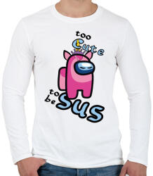 printfashion Among us too cute to be sus unicorn - Férfi hosszú ujjú póló - Fehér (4154598)
