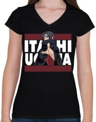 printfashion Itachi Uchiha - Női V-nyakú póló - Fekete (5367465)