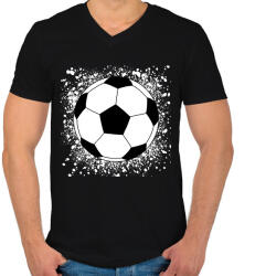 printfashion focilabda - Férfi V-nyakú póló - Fekete (13063577)