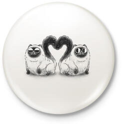 printfashion Perzsa cicák - Kitűző, hűtőmágnes - Fehér (13501850)