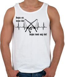 printfashion Horgász lélek - Férfi atléta - Fehér (2454403)