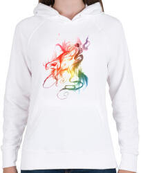 printfashion wolf - Női kapucnis pulóver - Fehér (7108922)