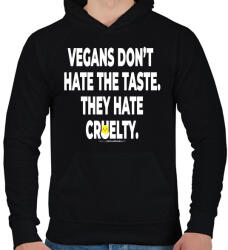 printfashion vegans don't hate tthe taste. . . - vegán aktivista grafika #6 - Férfi kapucnis pulóver - Fekete (3908090)