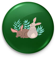 printfashion Nyuszik - Kitűző, hűtőmágnes - Sötétzöld (14495936)