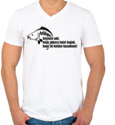printfashion Akkora halat fogjak ne kelljen hazudnom - Férfi V-nyakú póló - Fehér (14593998)