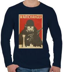 printfashion War Never Changes - Piros - Férfi hosszú ujjú póló - Sötétkék (1561844)