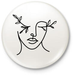 printfashion Női arc 04 - Kitűző, hűtőmágnes - Fehér (11696586)