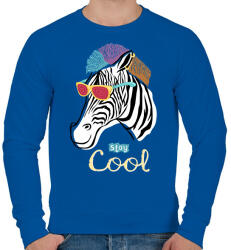 printfashion Cool zebra - Férfi pulóver - Királykék (9477252)