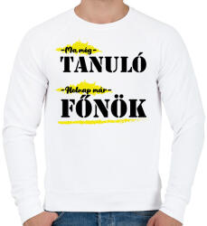 printfashion Holnap már főnök - Férfi pulóver - Fehér (8692353)